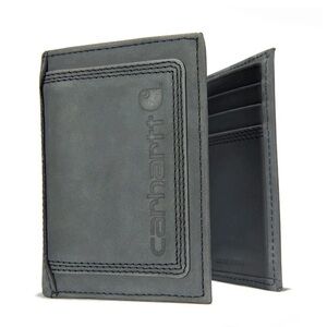 VGUC- Carhartt Triple Stitched Leather Trifold Wallet- Retired Gray Color